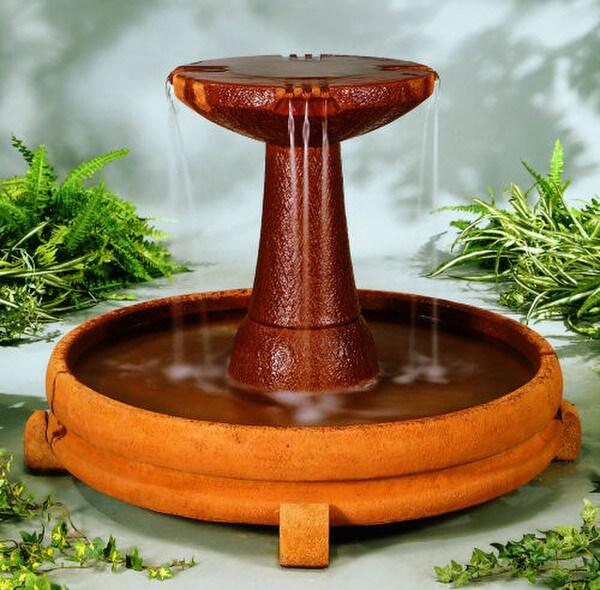 Modern Cement Overflowing Spill Dish Fountain High-End Decor